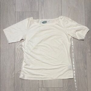 Nurture Cream Boat Neck Short Sleeve Top